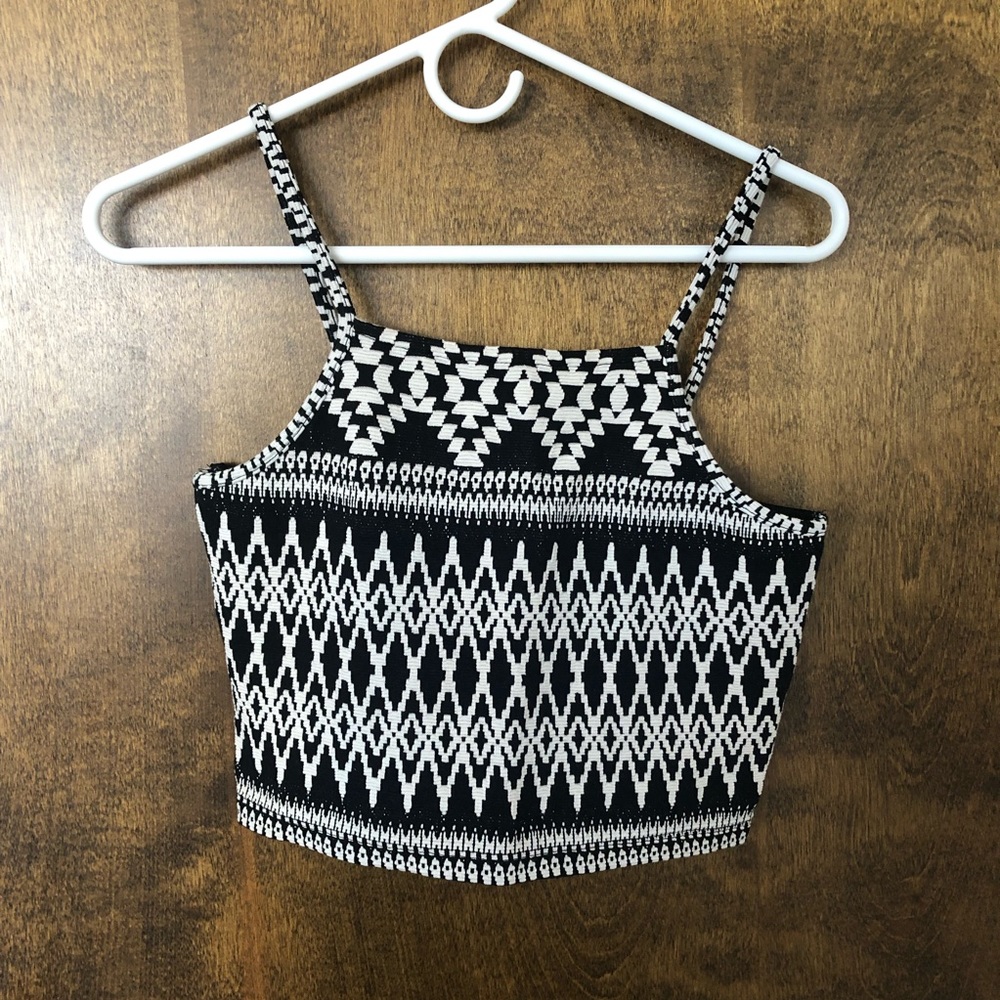 Topshop Patterned Crop Top